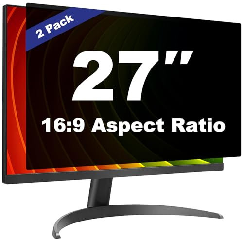 Pozlle 27 Inch Computer Privacy Screen Filter for 16:9 Widescreen Desktop Monitor-Anti-Glare,Anti-Scratch,Data Confidentiality Shield ,Detachable privacy Screen Protector Film【2 Pack】