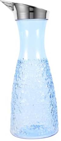 Ciieeo Pichet À Boisson 1L Résistant À La Chaleur En Pc Avec Couvercle Et Poignée Épaisse Texture Diamant Pour Jus Thé Glacé Eau Froide Cuisine Bar Fête