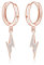 Reffeer 925 Sterling Silver Lightning Bolt Drop Hoop Earrings for Women Earrings CZ Lightning Bolt Earrings Hoops (C-Rose Gold Plated)