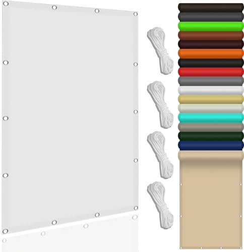Voile d'ombrage Carré 130 x 470 cm Imperméable Anti 98% UV Résistant Hydrofuge Voile d'ombrage Jardin Parasols D'Extérieur pour Extérieur, Jardin, Terrasse, Blanc