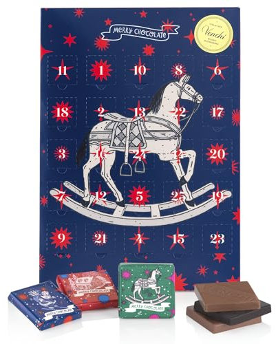 Venchi – Weihnachtskollektion – Adventskalender, 181 g - 25 Vollmilch- und Bitter-Pralinen - Geschenkidee - Glutenfrei