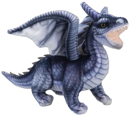 VFM - Dragon Grey Soft Toy Realistic Looking Dragon Plush Cuddly Fantasy Stuffed Toy Plush Toy Cute Stuffed Plushie, Gifts for Birthday, Valentine's Day Christmas - 25cm Grey