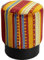 Kare Design Hocker Cherry Very British, Bunt/Schwarz, 36cm Durchmesser, Handgearbeitet, 110kg max Belastbarkeit, Hocker für Schminktisch, Gepolstert, Stahl Beine, Wohnzimmer, 44x36,5x36,5 cm (H/B/T)