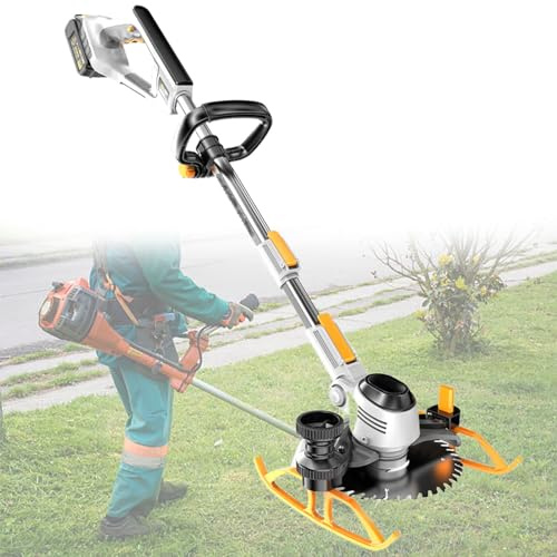 TXGJWRA Battery Operated Weed Wacker, Cordless Weed Eater/Edger/Trimmer/Cutter 3 in 1, Running Time 75~100 Mins,