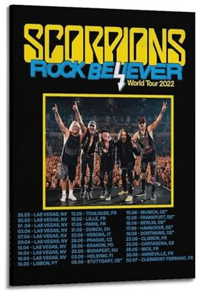 Scorpions World Tour Print Album Cover signiert limitierte Musik Cover Pop Hip Hop Rap-Sänger Star Musik Poster Ästhetische Leinwand Wandkunst für Wohnheim Dekor