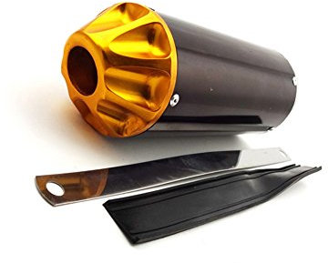 STONEDER 28 mm goldener Auspuffschalldämpfer für 50 cc 70 90 cc 110 cc 125 cc Pit Dirt Trail Motorräder