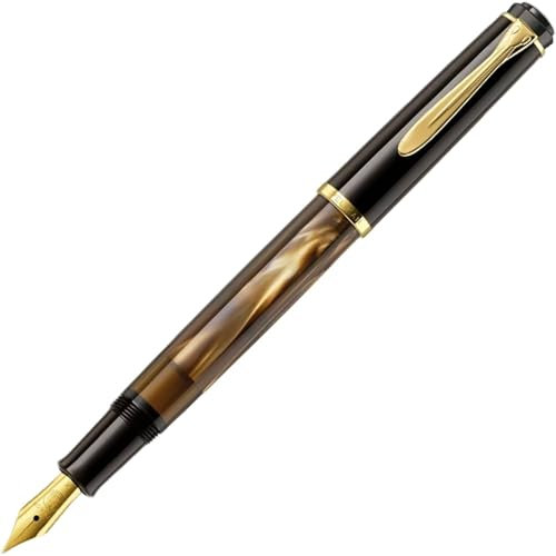 Pelikan Fine-Writing Pelikan 808804 Kolbenfüllhalter Classic M200 Braun-marmoriert, Feder F, in Faltschachtel