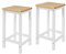 SoBuy 2 x Taburetes de Bar Cuadrado Silla Cocina Madera de Caucho y Pino Blanco FST29-WNx2 ES