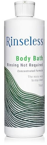 RINSELESS Gel douche rafraîchissant sans rinçage pour personnes âgées 473,6 g | Parfum d'aloe vera apaisant sans rinçage | Formule de savon concentrée sans eau pour 16 bains éponges pour adultes,