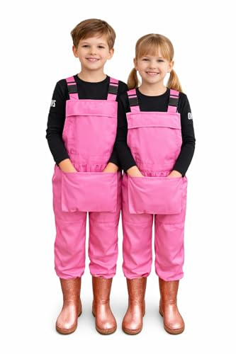 IBEX Kids Bib & Brace Dungarees Unisex Boys Girls | Adjustable Children Play Suit & Coverall | White, Navy, Royal Blue, Pink, Black | Sizes 1–10 Years