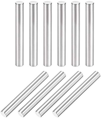 Sourcingmap - 10 tasselli da 6 mm x 50 mm, in acciaio inox 304, cilindrici per mensole, fissaggio elementi color argento