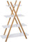 kleankin Badregal Standregal 4 Ebenen Treppenregal Leiterregal Badezimmer Bambus Natur+Weiß 80 x 33 x 109 cm