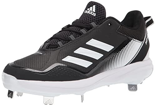 adidas Men's Icon 7 Baseball Shoe, White/Black/Silver Metallic, 8.5
