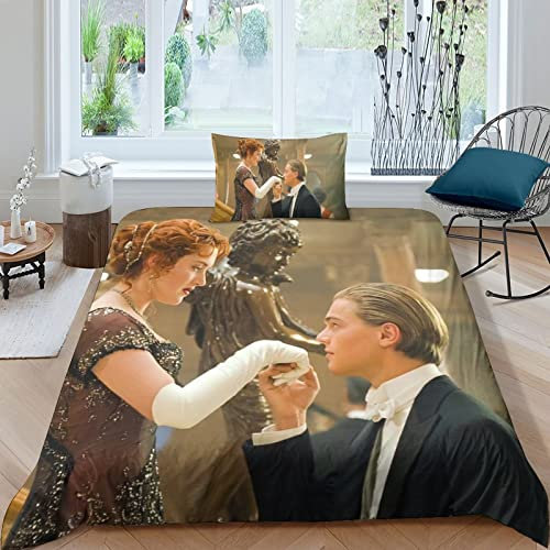 FGAITH 3D Bettbezug Titanic Bettwäsche Mikrofaser Bettwäsche Set Bettbezüge Mit Reißverschluss Kissenbezüge Single（135x200cm）