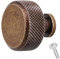 Decoranddecor Amelia Knurled 35mm Round Kitchen Cabinet Furniture Knobs Aluminium Antique Copper