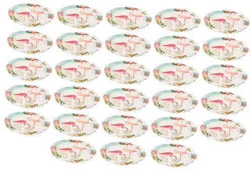 Mobestech Lot De 18 Assiettes En Carton De Qualité Alimentaire Motif Flamant Rose Pour Les Fêtes Et Les Desserts