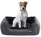 HMTOPE Hundebett, Hundesofa, Hundekissen, Hundekörbchen Abnehmbar und waschbar, Dunkelgrau, 76 x 61 x 23 cm