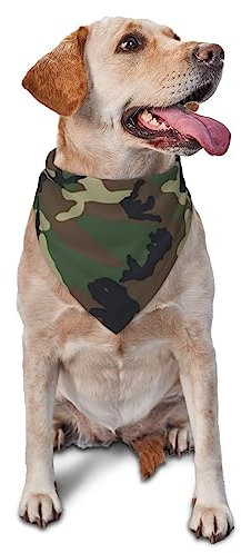 Sommerhalstuch, Hundehalstuch, Welpen-Halstuch, Grün, Camouflage, 3D-Druck, für große Hunde und Haustiere