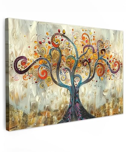 MuchoWow© Wandbilder Groß 120x80 cm XXL Wohnzimmer Wanddeko Schlafzimmer Zimmerdeko Wandgemälde Zimmer Deko auf Wand Dekoration Wall Art Kunst - Lebensbaum - Botanik - Abstrakt