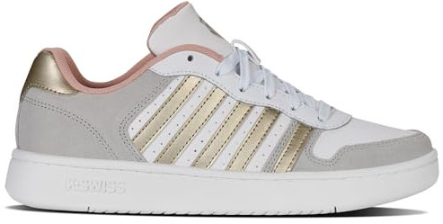 K-Swiss Damen Court Palisades Sneaker, Gray VLT/CHMPGN/WHT, 35.5 EU