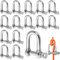 Akamino 15 Pcs M6 D Ring Shackles, Heavy Duty Stainless Steel D Link Hook Shackles with Screw Pins, Thick D-Shackles Lock for Camping Hiking Climbing,Sailing,Anchor Chain,Chain Link Tow