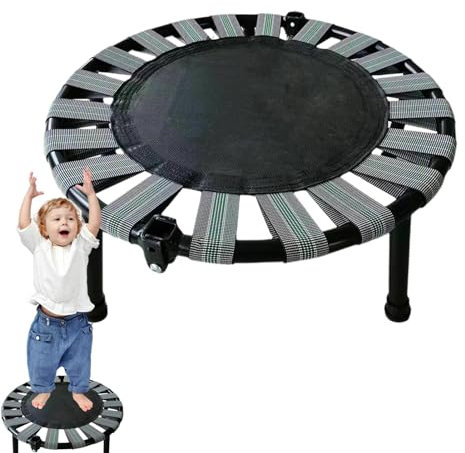 Fitness-Trampolin, Mini-Trampolin, Klappbares Sprungbett, Tragbares, faltbares, rundes Hüpfbett für Kleinkinder, Mini-Trampolin für Indoor-Übungen mit Einer maximalen Tragfähigkeit von 165 Pfund