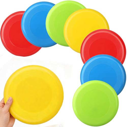 Amarlozn Jumbo 8 Flying Disc Toys for Kids Adults, 8 Pack Flying Sport Yard Ring Toy for Outdoor Beach Accessories Backyard Lawn Park, Toss and Catch Game Sports Toy for Boys Girls
