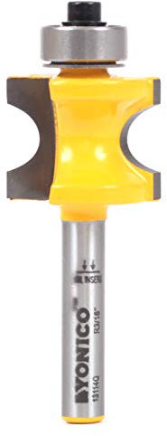 Yonico 13114q 3/8-Inch Bead Bullnose Router Bit 1/4-Inch Shank