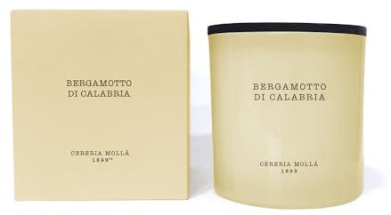 CERERÍA MOLLA 1899 | XL Kerze Bergamotto di Calabria | 3-Docht Aromakerzen | 80 Stunden Brenndauer | Natürliche Duftkerze | Recycelbare Verpackung | Handgemachte Kerze