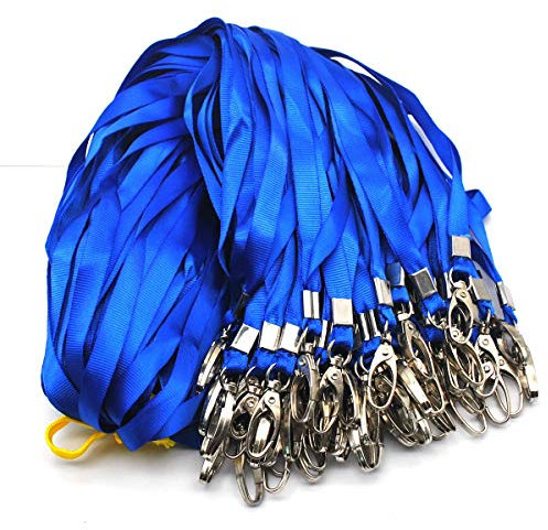 ZARRS Schlüsselband,30er Pack Schlüsselanhänger Blau Schlüsselbänder mit Karabinerhaken Lanyard für Ausweiskarten ID-Karten Schlüssel Konferenzen Geschäft Ausstellung Büro Blau Länge 85cm Breite 1cm