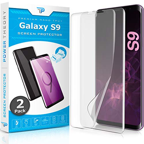 Power Theory Schutzfolie für Samsung Galaxy S9 Displayschutz [KEIN GLAS] 3D Nano Tech Folie, 100% Fingerabdrucksensor, Einfache Installation [2 Stück]