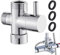 3 Way Shower Diverter Valve Bathroom Shower Head Splitter G1/2 Shower Arm Angle Valve Brass Handshower Water Diverter Switch Replacement for Hand Held Showerhead & Fixed Spray Head Chrome