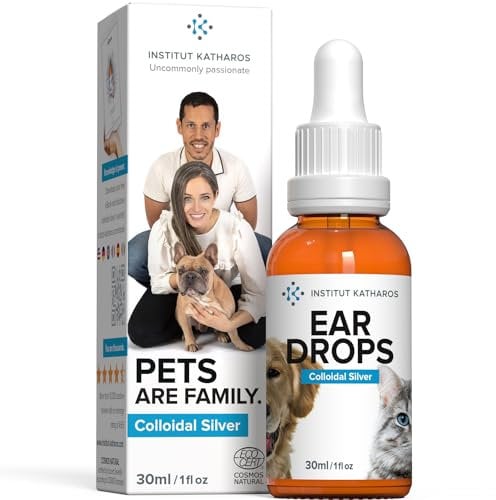 Institut Katharos Gotas limpiadoras de Orejas para Perros y Gatos - Plata coloidal 100% Natural
