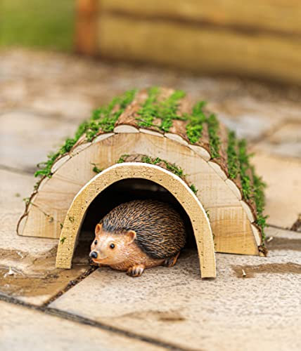 Garden Mile Habitat per ricci, rifugio per ibernazione, in legno, resistente, a prova di predatori, per esterni, casa, tetto in legno, giardino, ricci, fauna selvatica, habitat all'aperto (casa