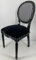 Casa Padrino Luxus Barock Esszimmer Stuhl Schwarz/Weiß-Silber Streifen/Schwarz - Handgefertigter Antik Stil Stuhl mit edlem Samtstoff - Esszimmer Möbel im Barockstil