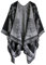 EXCHIC Damen Warm Offene Front Strick Schals und Wraps Floral Elegante Cardigans Poncho Cape Coat Mantel (Schwarz-25)