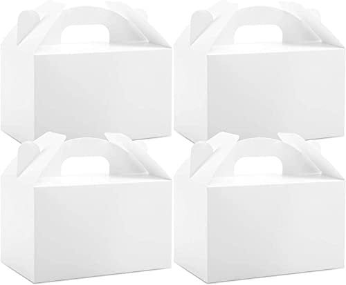 Dproptel 30 PCS Decorative Party Favor Kraft Paper Gift Packaging Box with Lid for DIY Crafting, Cube, Cupcake, Kraft Present Boxes for Birthday, Wedding, Anniversary (White)