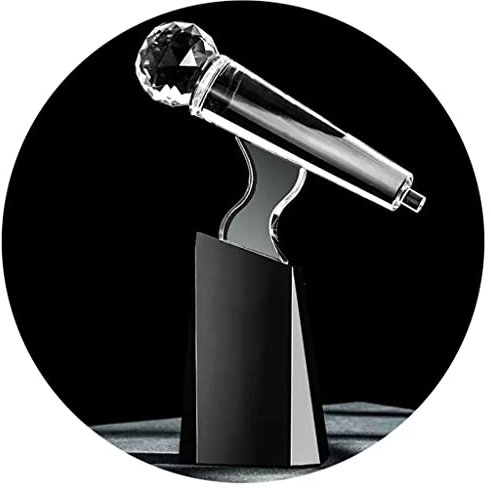 Pokale, Medaillen Auszeichnungen Kreative Mikrofon-Kristall-Trophäe Meisterpokal des Musik- Und Gesangswettbewerbs Stage Awards Ehrentrophäe Hervorragende Trophäe Für Den Sängerwettbewerb Pokale