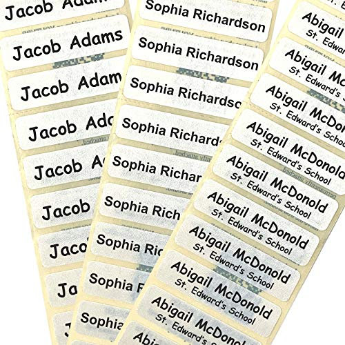 Nametape Express - 100 Pre-Cut Printed Name Tapes/Labels Iron-ON School Uniform Tags Pre-Cut nametapes (100)