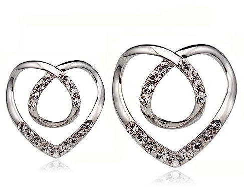 Heart Scarf Brooches,2 Stück Crystal Silk Scarf Buckle Women Shawl Scarves Fastener Hem Knotted Button Strass Metall Schnalle Love Heart Schal Fashion Verschluss Herz Schalring Brosche mit Strass