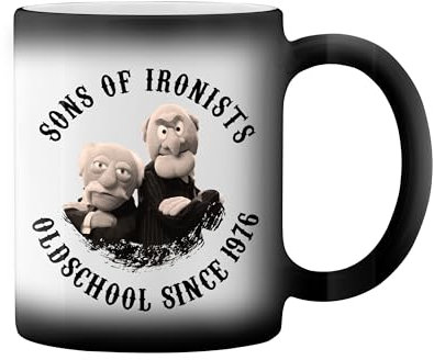 Oldtimers Star Puppets Statler and Waldorf classic lovers New Trend Fun Lustig Black Magic Tasse Mug