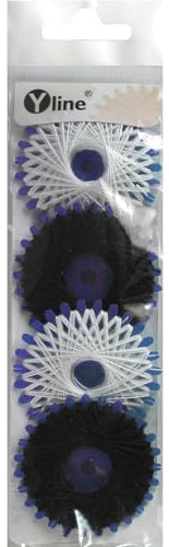 Yline - 4 Sterne a. 20 m Sternzwirn Baumwolle, Sternchenzwirn Stern - Zwirn, 2850-20 (schwarz/weiß)