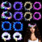 HuaMuDM 16 Pcs Leuchtender Haarkranz Feder,LED Federkranz Stirnband,LED Haarreif,Haarkranz Feder,LED Feder Blumenkranz Stirnband,Halloween,Weihnachten,Party Dekoration