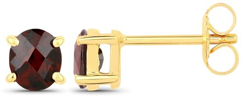 Vira Jewels Damen Ohrstecker 925/- Sterling Silber 0,6cm Glänzend Granat gelb 1,4ct. 147220009V