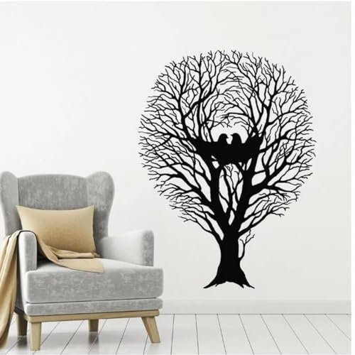 YaoyueJian Vinyl Wandaufkleber Gothic Baum Tiere Gothic Natur Baum Zweige Home Design Wandaufkleber Wohnzimmer Schlafzimmer Wandkunst 56 x 76 cm