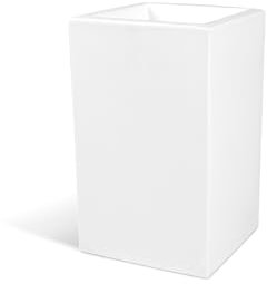 Kloris Portavaso Fioriera Cassetta rettangolare alta moderna mod. OASI cm 30x30 h 50 profondità 24 cm Bianco polietilene Made in Italy