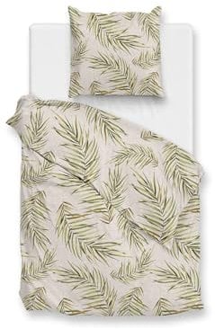 Zo!Home Cotton Bettwäsche 135x200 Palma Beige Palmenblätter grün beige