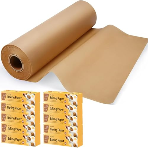 Baking Paper 50m Baking Parchment Paper Unbleached Premium Quality Greaseproof Paper for Kitchen,Oven Safe Food Grade Material Baking, Cooking, Grilling, Air Fryer Steaming Dispensing Pack