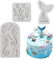 3Stück Silikonform Meerjungfrau Fondantform,3D Meere Tier Backform Set,Silikon Fondant Formen Tiere,Seestern Muschelform, Seepferdchenform,Für DIY-Kuchendekoration,Handgemachtes Marzipan,Gelee,Pudding