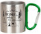 KAMACA Edelstahl Thermobecher Camping Tasse 200 ml mit Karabiner-Henkel Metall-Becher für Camping & Outdoor Wandern Trekking Campen Silber (Home is where we are…)